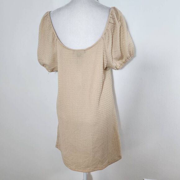 Sanctuary Cream Puffy Sleeve Mini Dress NWT Size Medium Cream Button-Up Dress - Picture 5 of 10